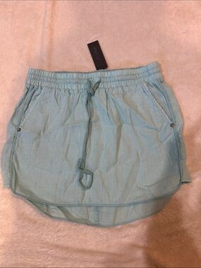 NWT! Michael Stars 100% linen Aqua blue Mini Skirt S